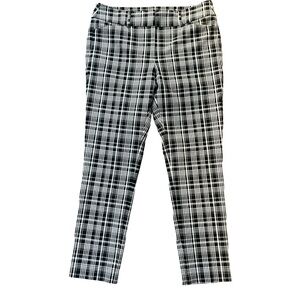 Ann Taylor LOFT Pants Womens Size 8 Black White Gingham Julie Straight Ankle